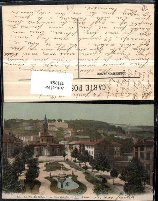 331963,Rhone-Alpes Loire Saint-Etienne Place Girodet Park Kirche