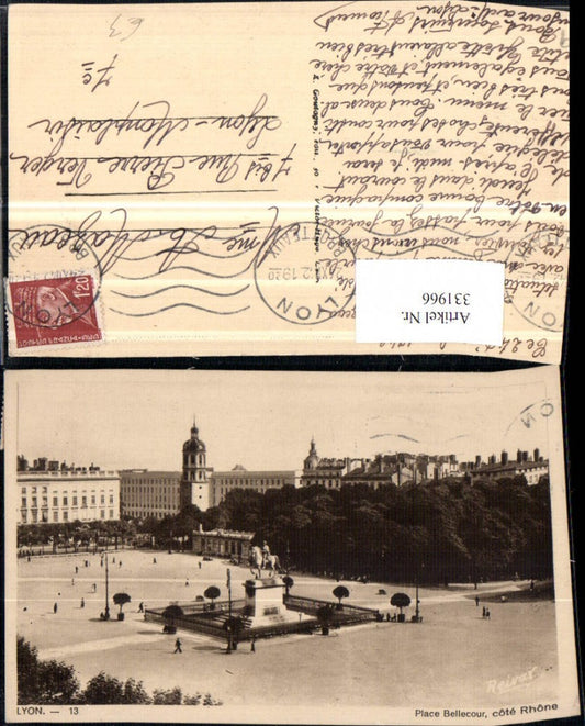 331966,Rhone-Alpes Rhone Lyon Place Bellecour Platz Denkmal