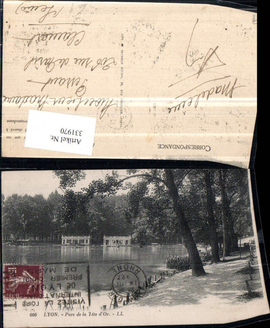 331970,Rhone-Alpes Rhone Lyon Parc de la Tete d'Or Park Teich Partie