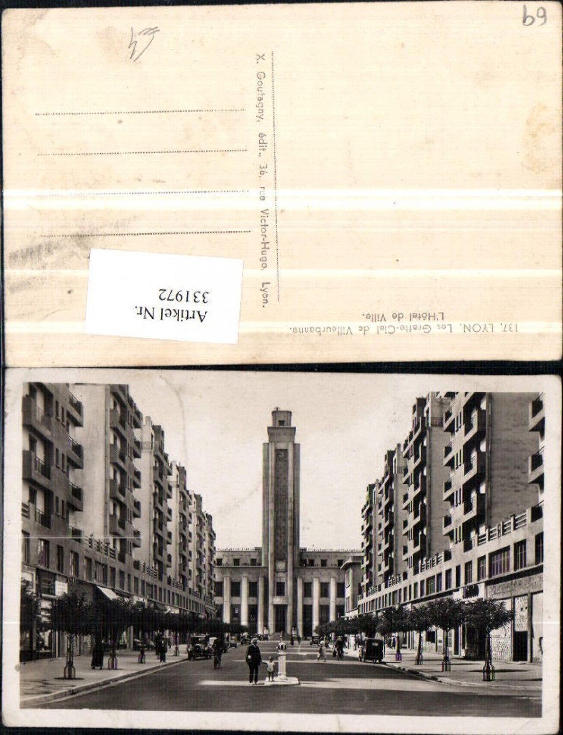 331972,Rhone-Alpes Rhone Lyon Les Gratte-Ciel de Villeurbanne L'Hotel de Ville Rathaus