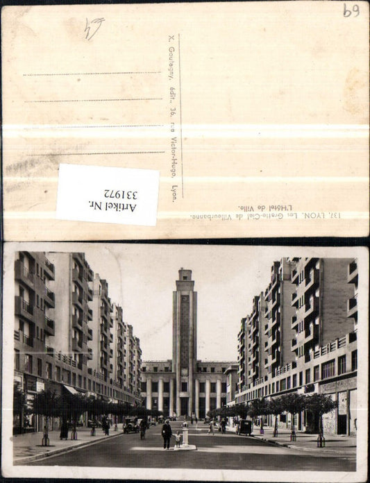 331972,Rhone-Alpes Rhone Lyon Les Gratte-Ciel de Villeurbanne L'Hotel de Ville Rathaus