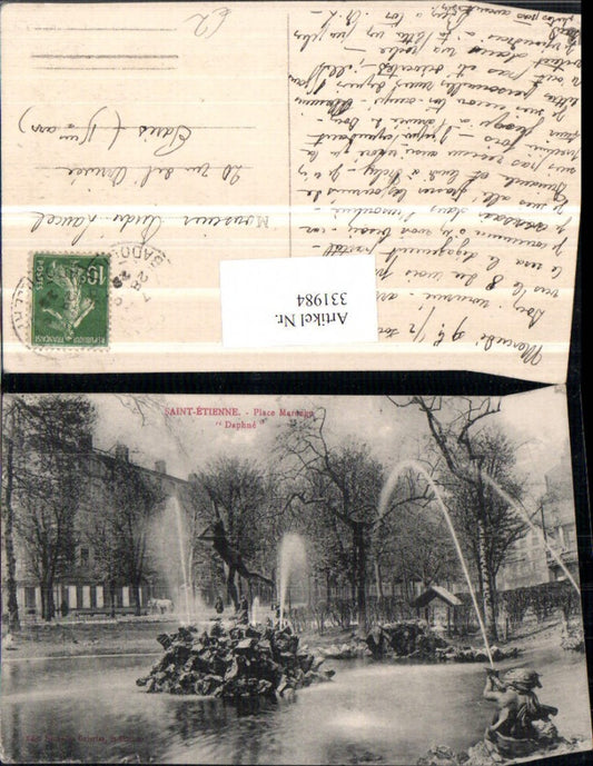 331984,Rhone-Alpes Loire Saint-Etienne Place Marengo Daphne Springbrunnen