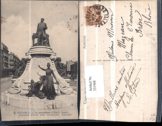 331988,Rhone-Alpes Drome Valence Le Monument d'Emile Augier