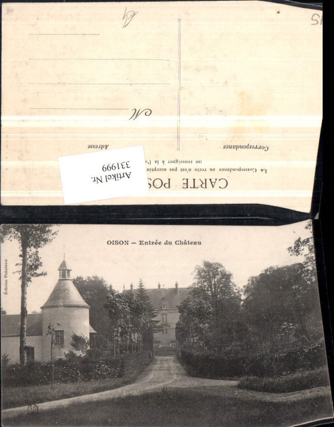331999,Centre Loiret Oison Entree du Chateau Schloss Eingang