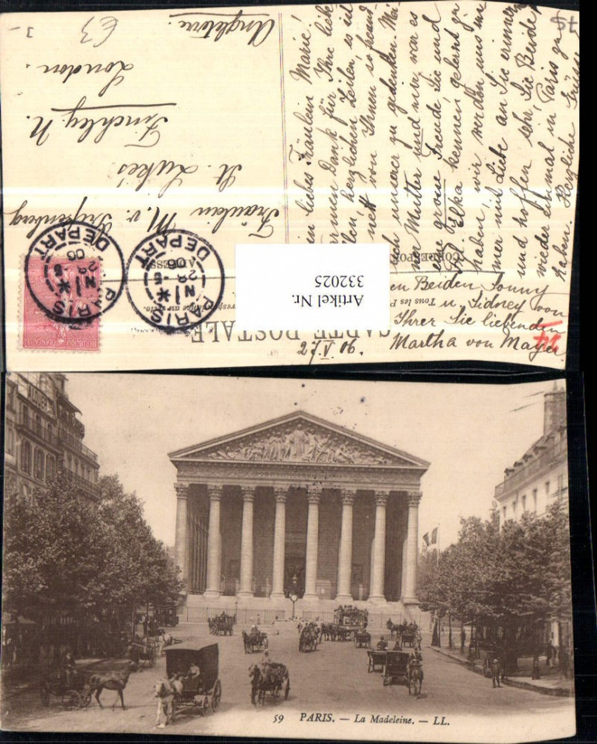 332025,Ile-de-France Paris La Madeleine Kirche Kutschen
