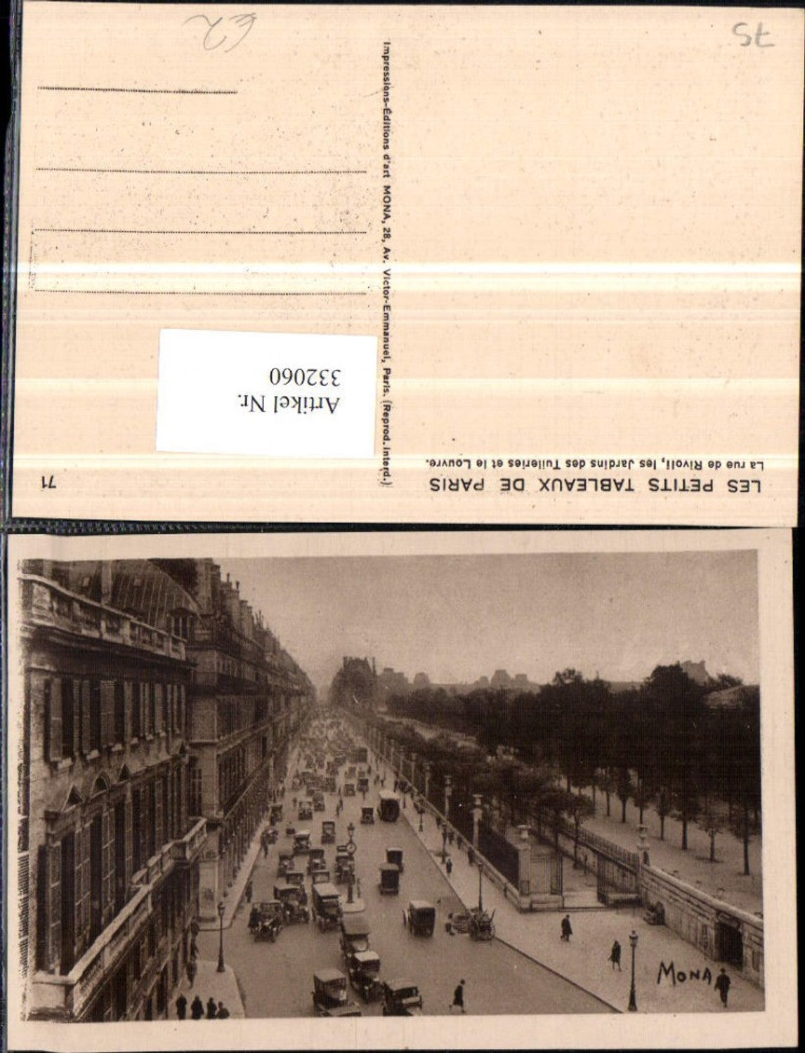 332060,Ile-de-France Paris La rue de Rivoli les Jardins des Tuileries et le Lourvre Straßenansicht
