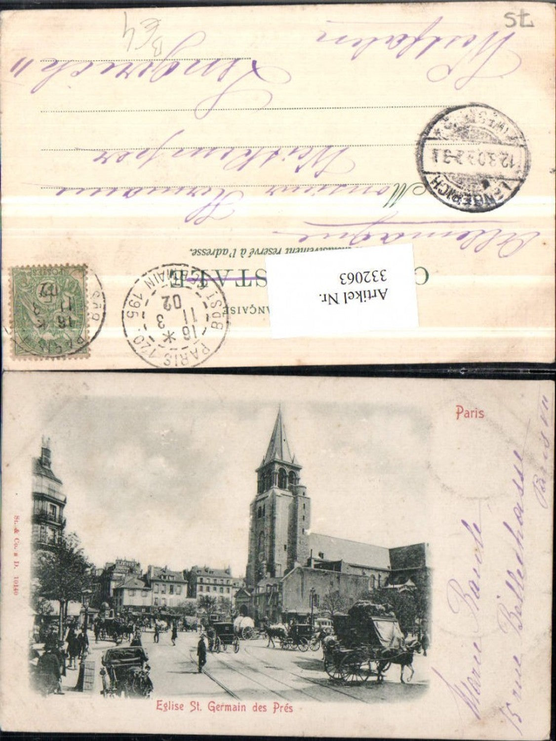332063,Ile-de-France Paris Eglise St. Germain des Pres Kirche Straßenansicht pub Stengel & Co 10140