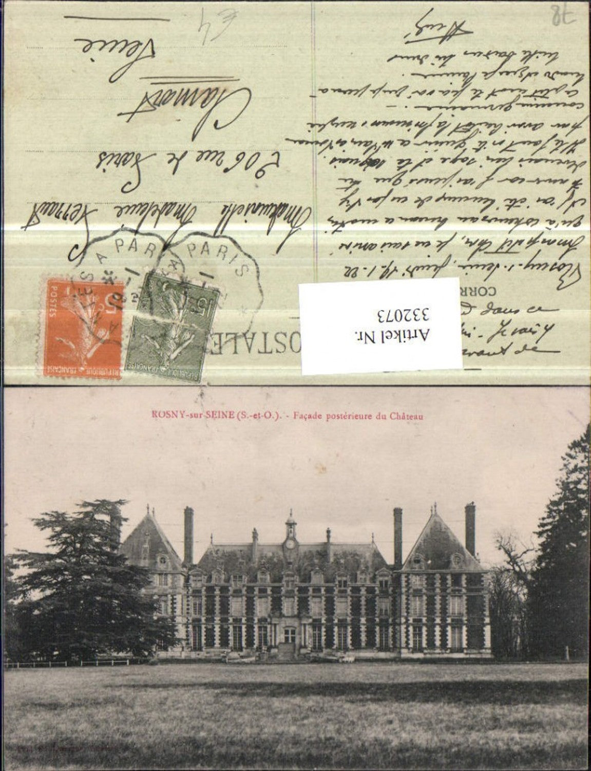 332073,Ile-de-France Yvelines Rosny-sur-Seine Facade posterieure du Chateau Schloss