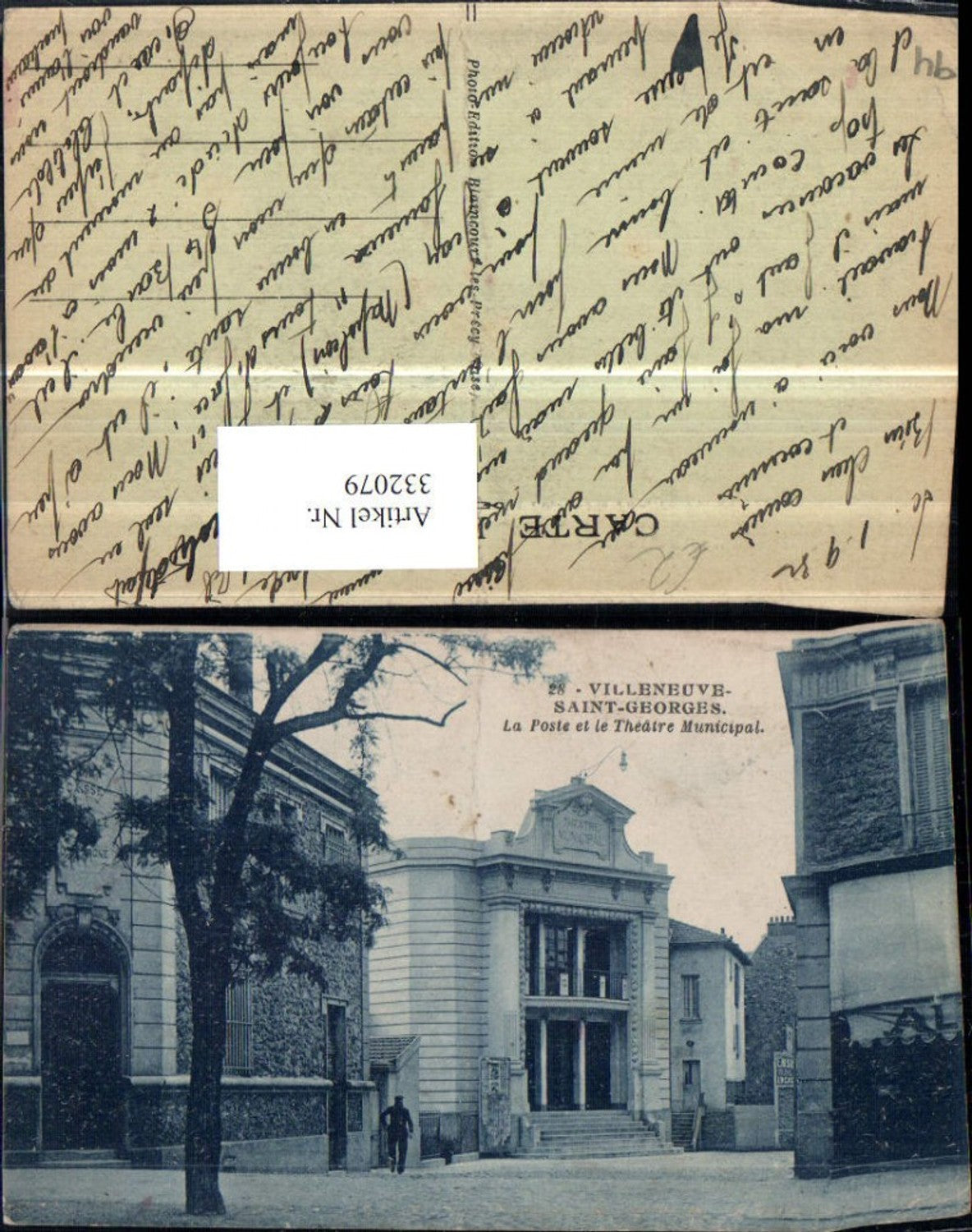 332079,Ile-de-France Val-de-Marne Villeneuve-Saint-Georges Poste et le Theatre Municipal Theater