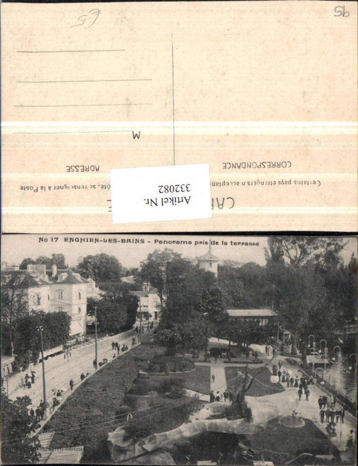 332082,Ile-de-France Val-Oise Enghien-les-Bains Panorama pris de la terrasse