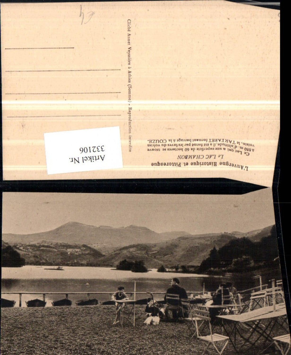 332106,Auvergne Puy-de-Dome Le Lac Chambon See Bergkulisse