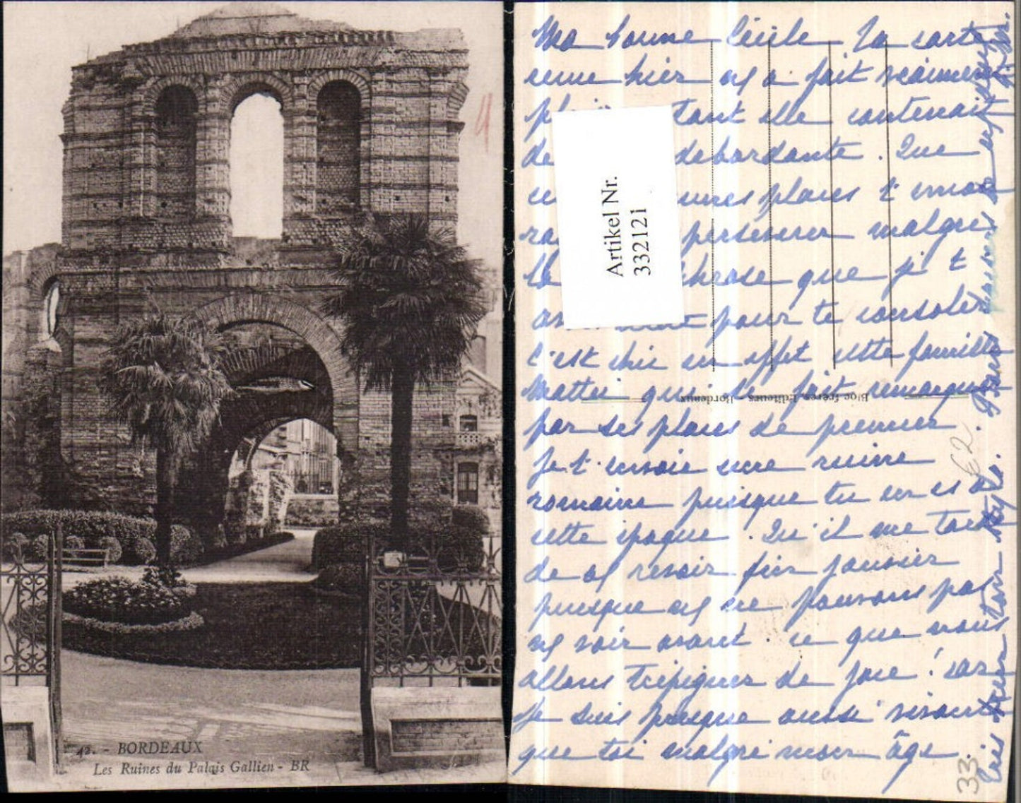 332121,Aquitanien Gironde Bordeaux Les Ruines du Palais Gallien Ruine