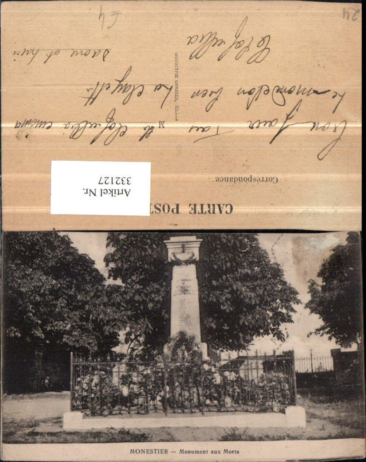 332127,Aquitanien Dordogne Monestier Monument aux Morts