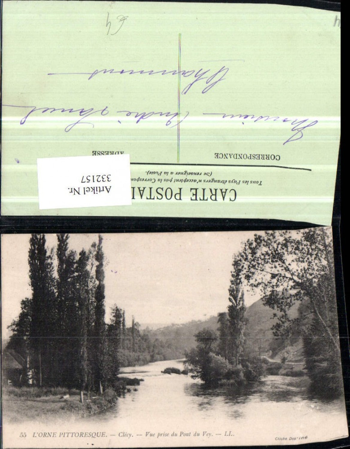 332157,Basse-Normandie Calvados L'Orne Pittoresque Clecy Vue prise du Pont du Vey Fluss