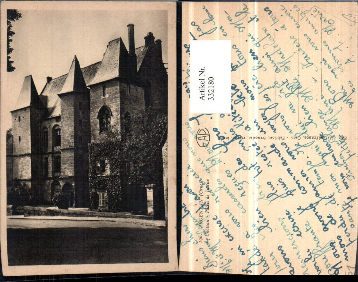 332180,Basse-Normandie Orne Argentan Le Chateau Palais de Jsutice Schloss