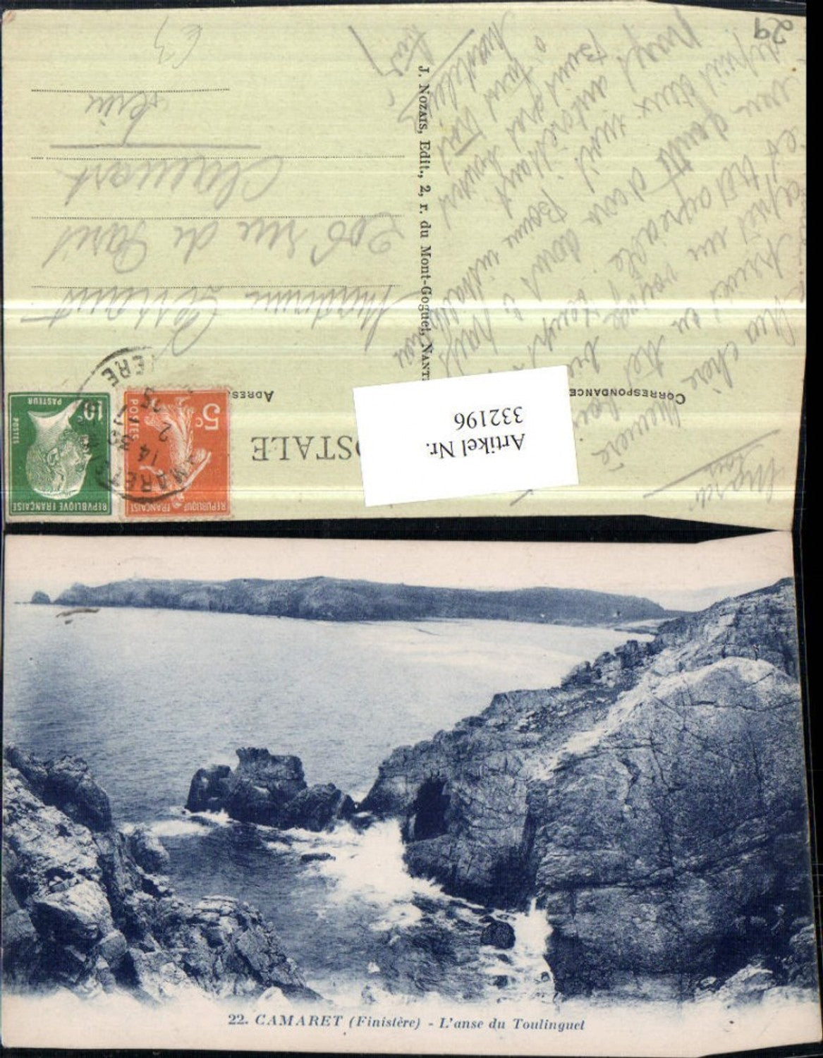 332196,Bretagne Finistere Camaret L'anse du Toulinguet Felsküste