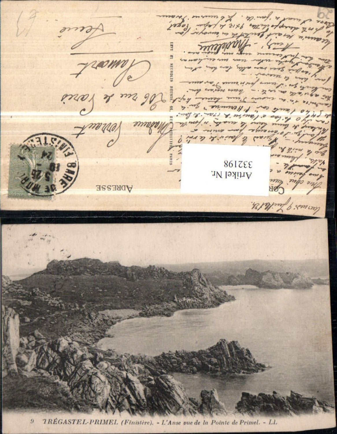 332198,Bretagne Finistere Tregastel-Primel L'Anse vue de la Pointe de Primel Küste