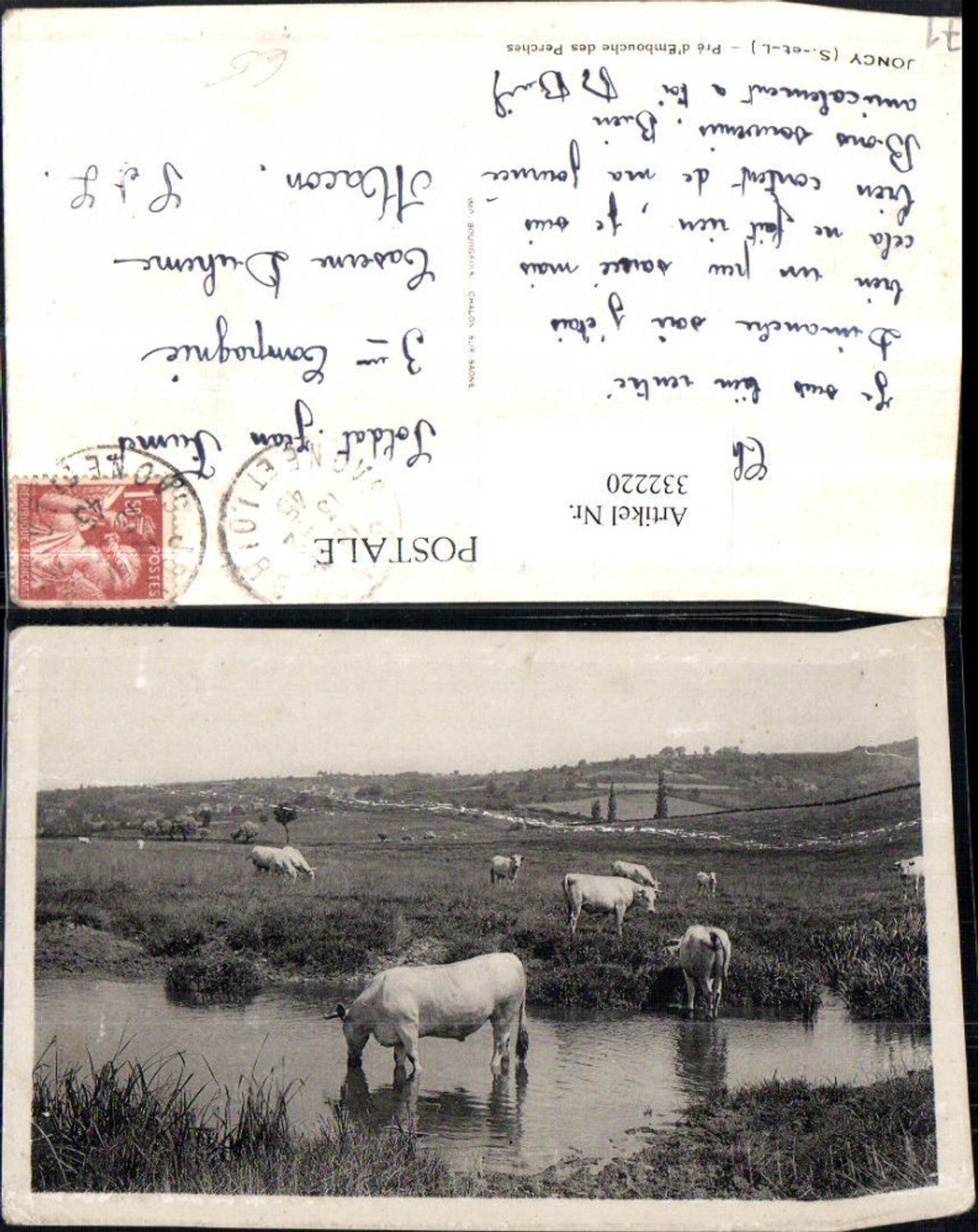 332220,Burgund Saone-et-Loire Joncy Pre d'Embouche des Perches Rinder Kühe Landschaft
