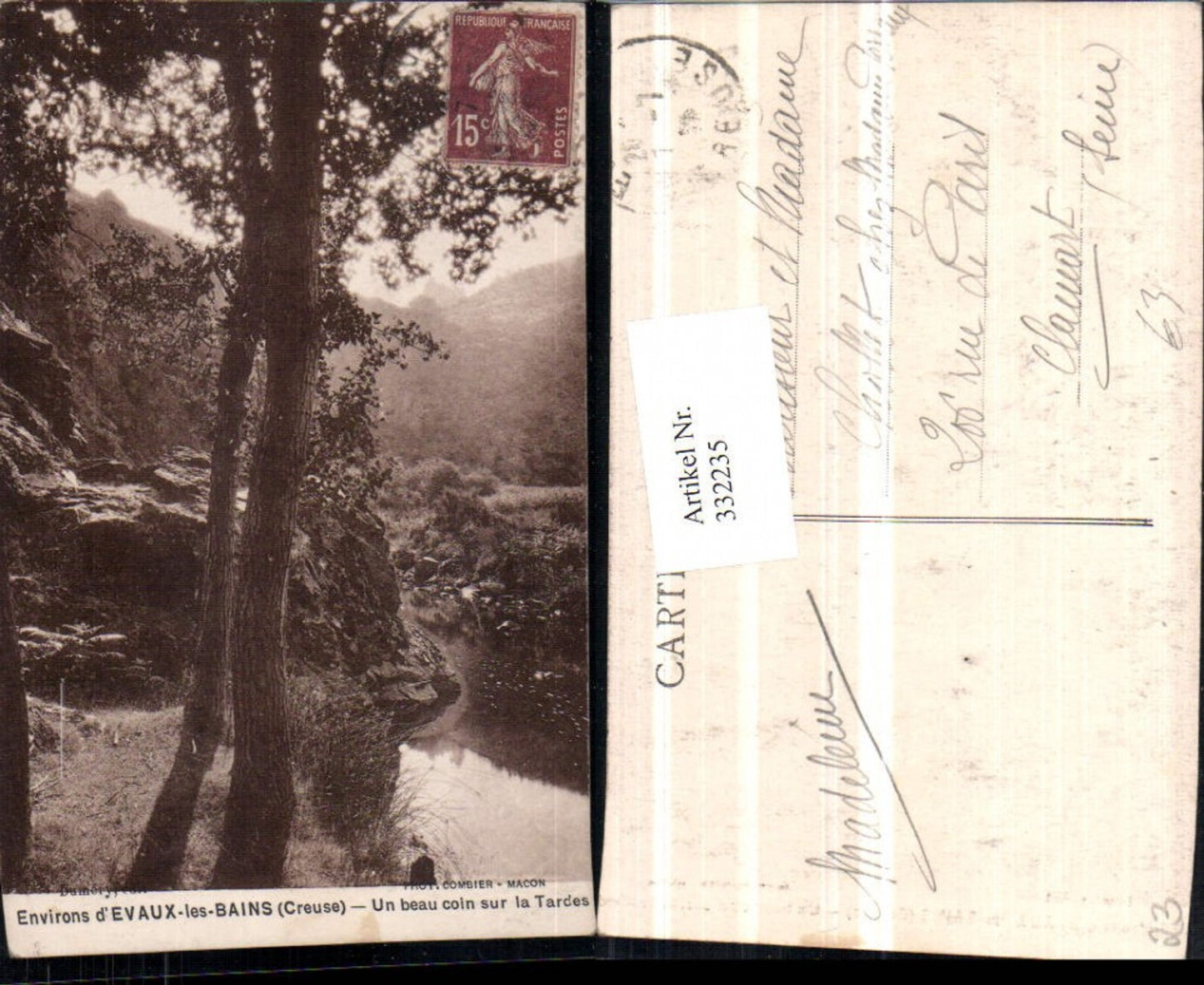 332235,Limousin Creuse Evaux-les-Bains Un beau coin sur la Tardes Landschaft