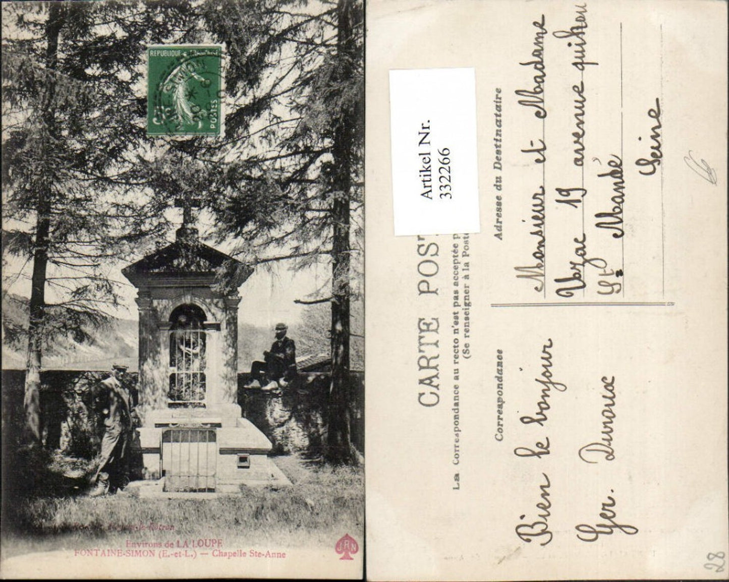 332266,Centre Eure-et-Loir La Loupe Fontaine-Simon Chapelle Ste-Anne Kapelle