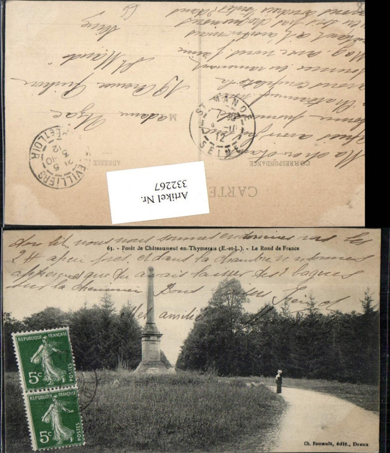 332267,Centre Eure-et-Loir Foret Je Chateauneuf-en-Thymerais Le Rond de France Denkmal