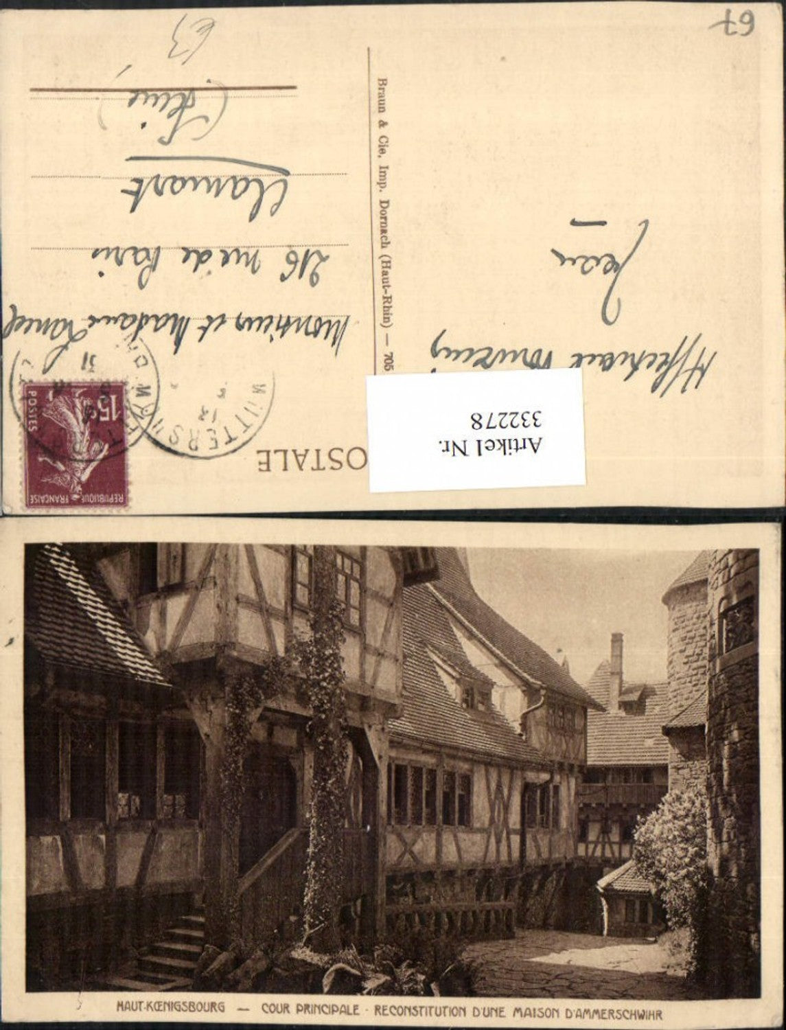 332278,Elsass Bas-Rhin Haut-Koenigsbourg Cour Principale Maison d'Ammerschwihr Burg
