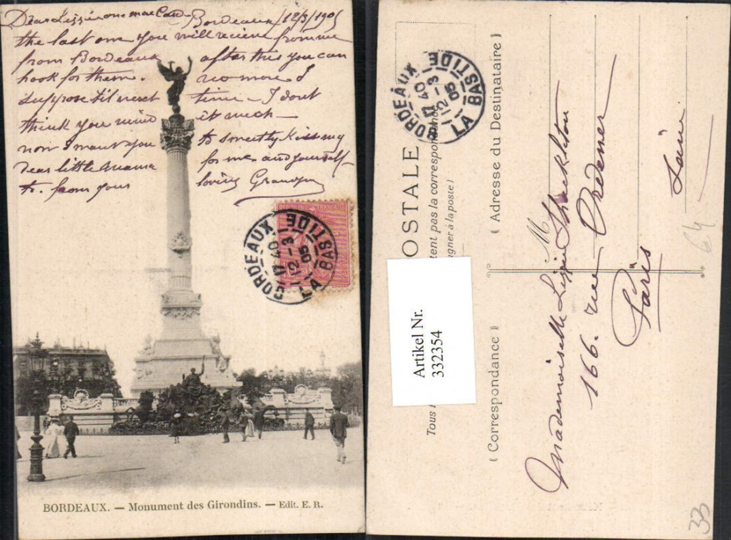 332354,Aquitanien Gironde Bordeaux Monument des Girondins Säule