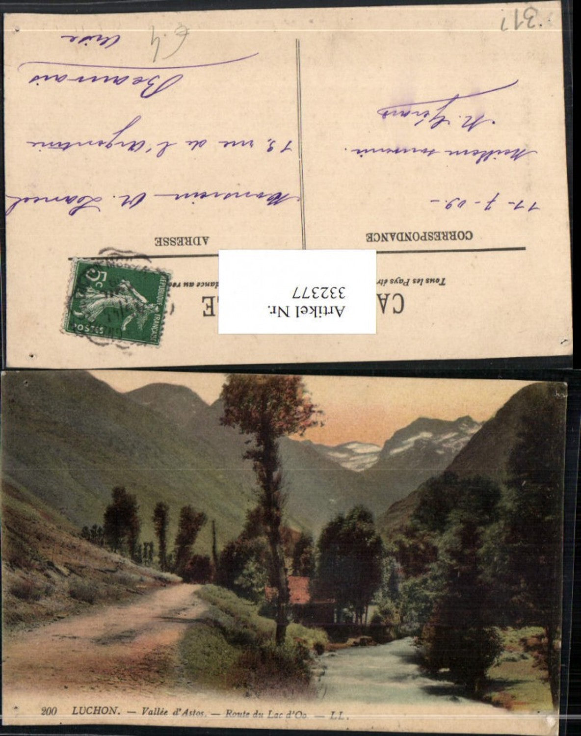 332377,Midi-Pyrenees Haute-Garonne Luchon Route du Lac d'Oo Fluss Bergkulisse