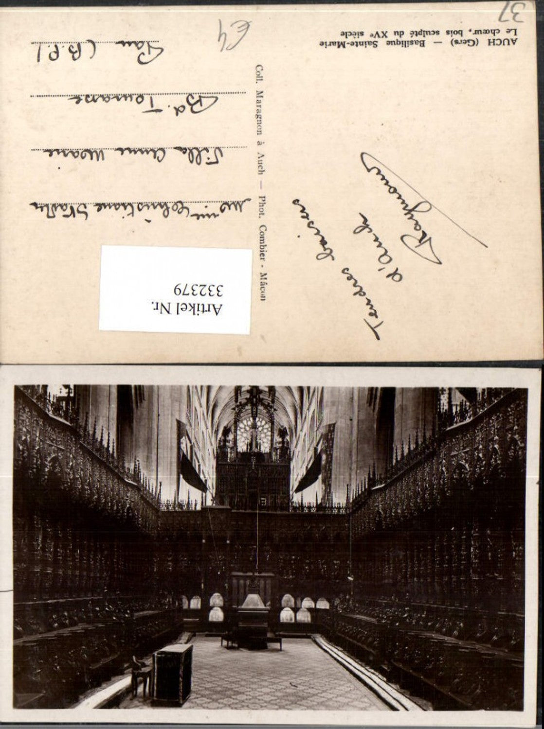 332379,Midi-Pyrenees Gers Auch Basilique Sainte-Marie Le choeur Kirche Chorgestühl