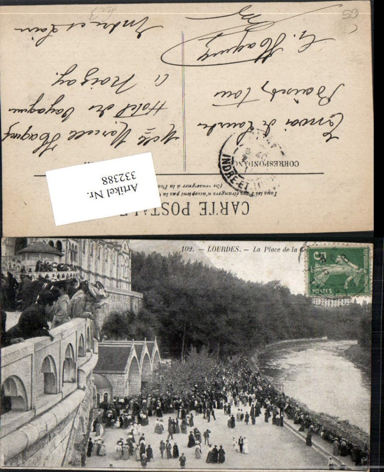 332388,Midi-Pyrenees Hautes-Pyrenees Lourdes La Place de la Cathedrale Kirchenplatz