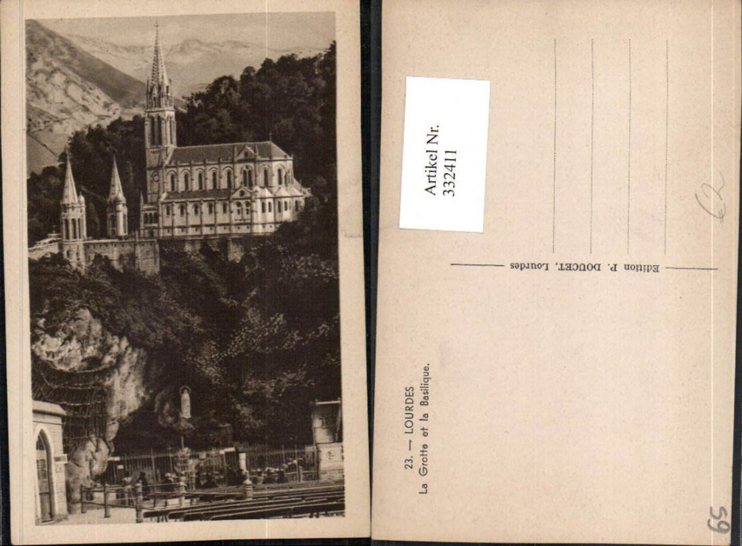 332411,Midi-Pyrenees Hautes-Pyrenees Lourdes La Grotte et la Basilique Kirche