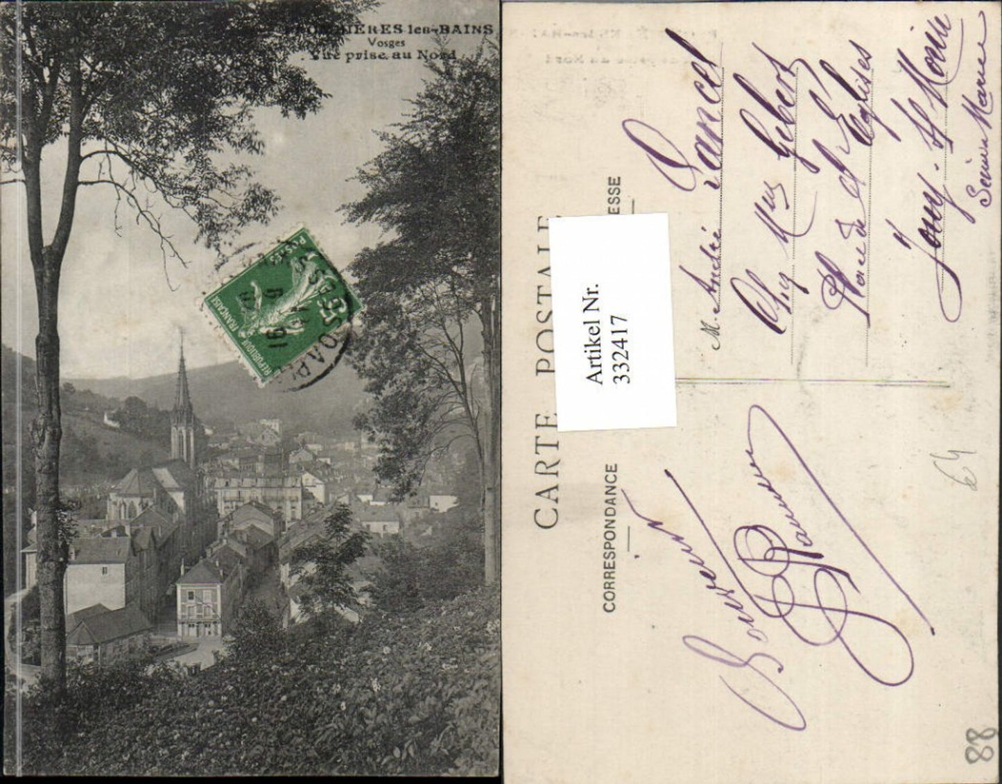 332417,Lothringen Vosges Plombieres-les-Bains Totale Kirche