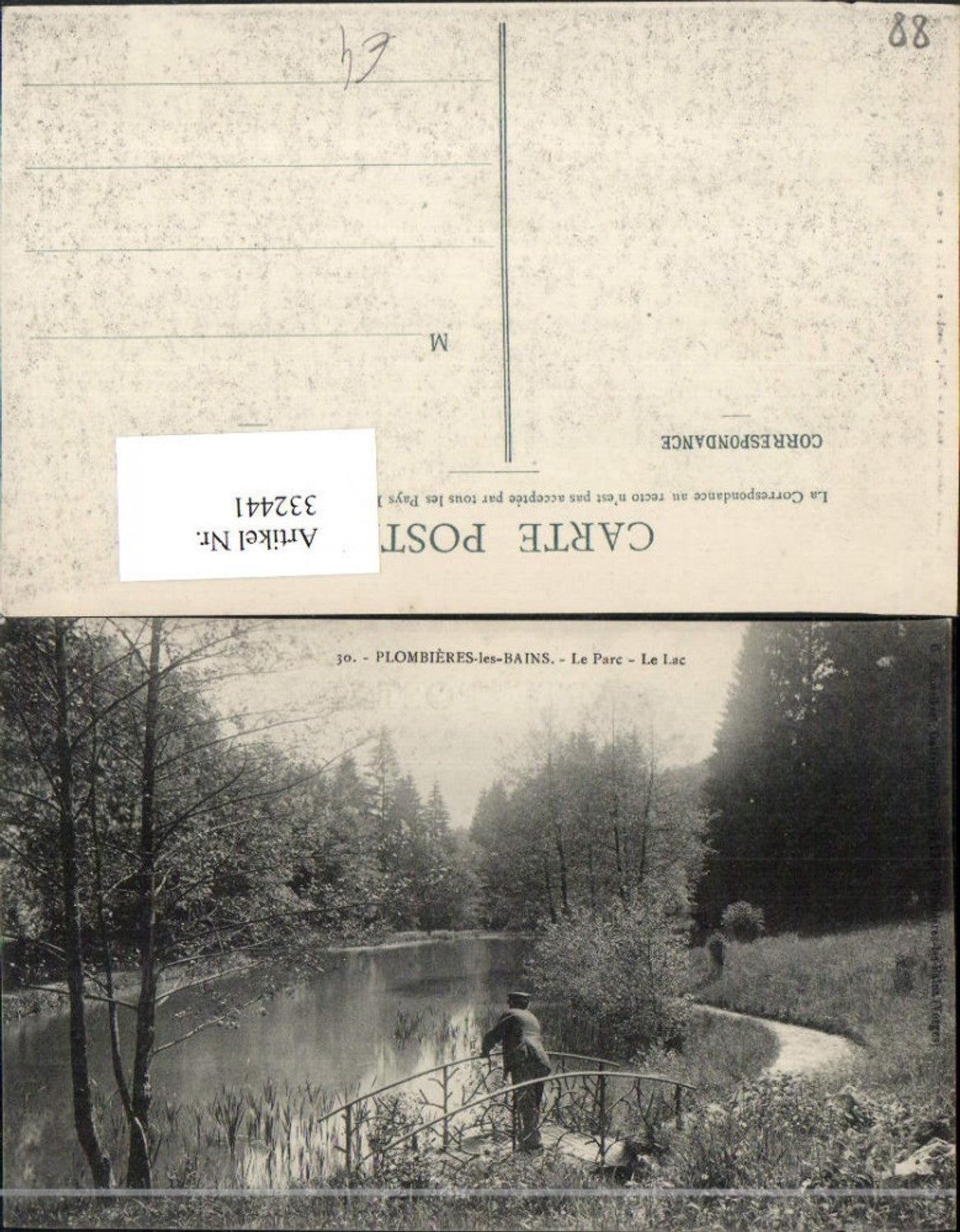 332441,Lothringen Vosges Plombieres-les-Bains Le Parc Le Lac See Teich Brücke
