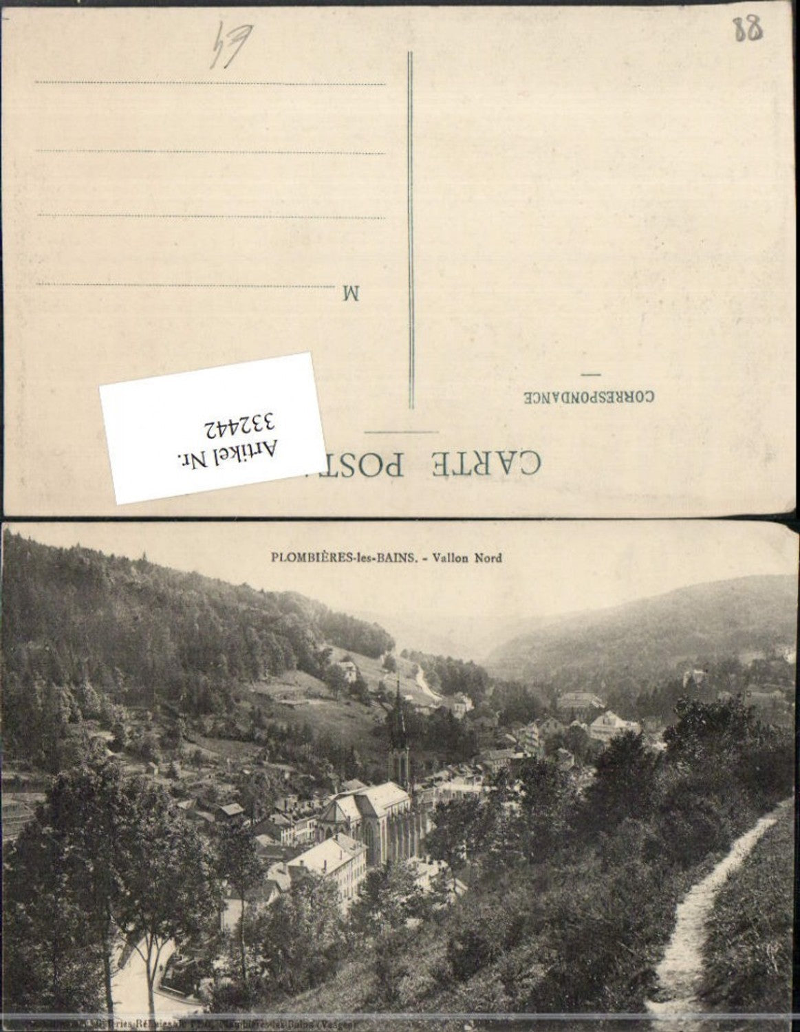 332442,Lothringen Vosges Plombieres-les-Bains Totale Kirche