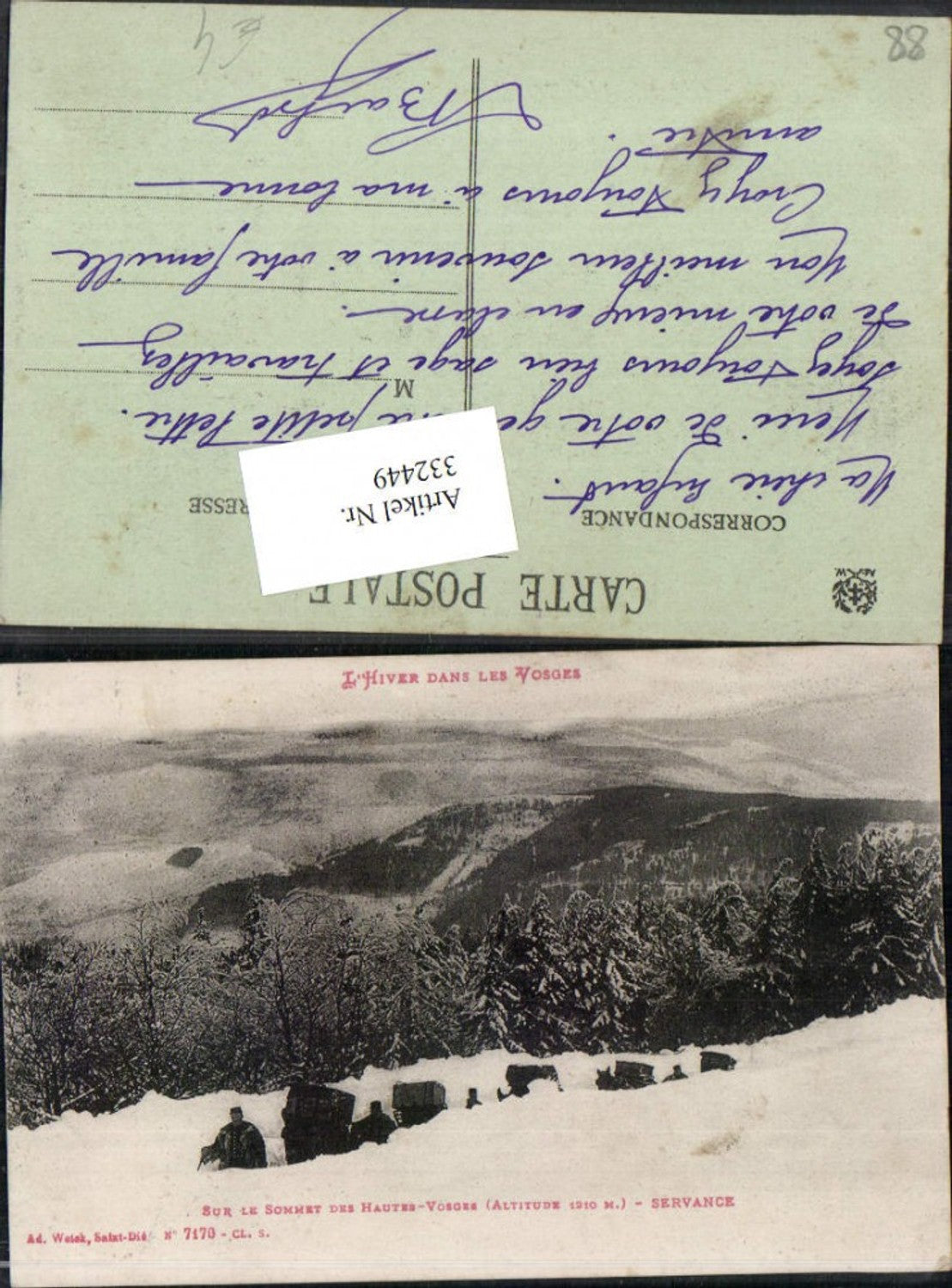 332449,Lothringen Vosges Sur le Sommet des Hautes-Vosges Servance Winterbild