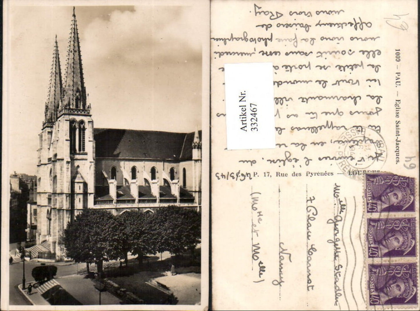 332467,Aquitanien Pyrenees-Atlantiques Pau Eglise Saint-Jacques Kirche