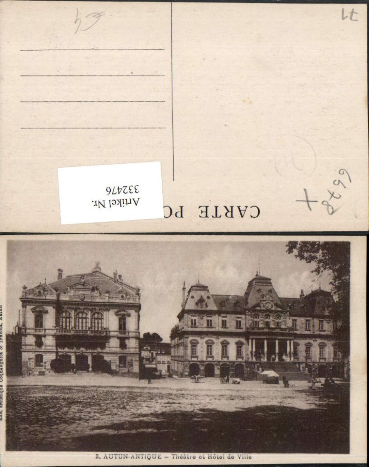 332476,Burgundy Saone-et-Loire Autun Antique Theater and Hotel de Ville Town Hall