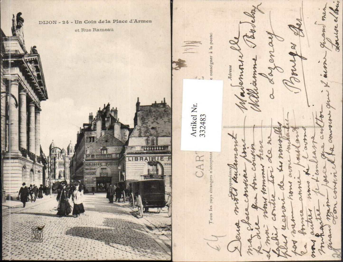 332483,Burgund Cote-Or Dijon Un Coin de la Place d'Armes Rue Rameau Straßenansicht