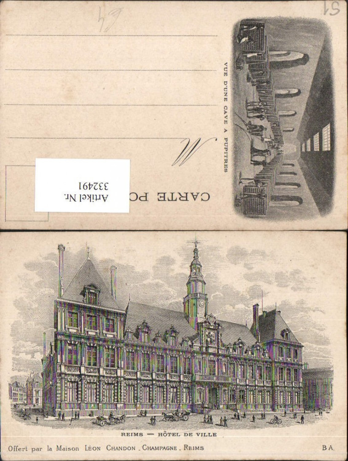 332491,Künstler AK Champagne-Ardenne Marne Reims Hotel de Ville Rathaus