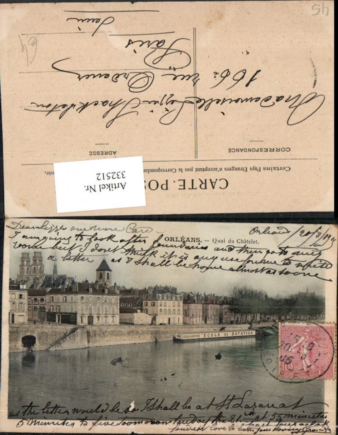 332512,Centre Loiret Orleans Quai du Chatelet Teilansicht