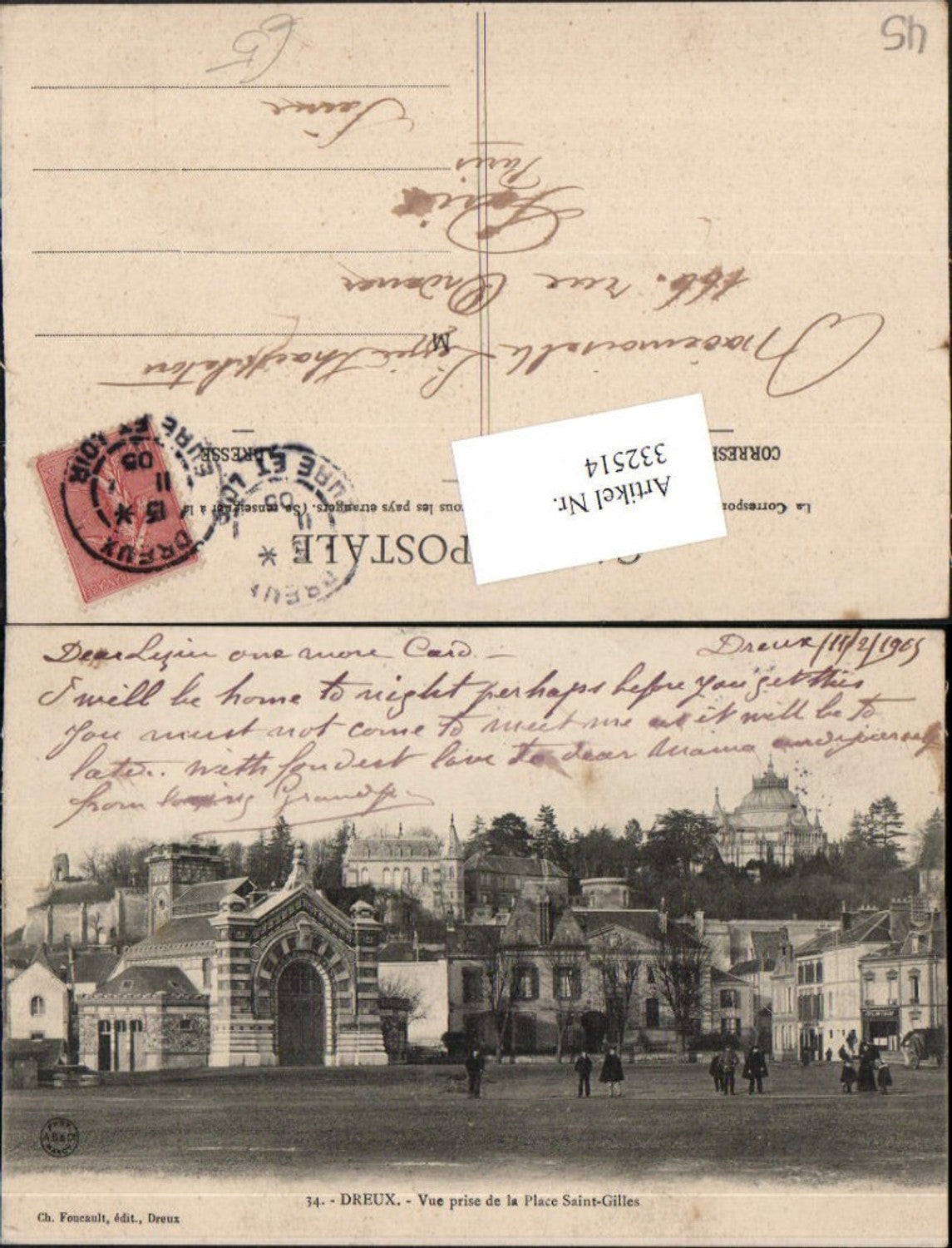 332514,Centre Loiret Dreux vue prise de la Place Saint-Gilles Teilansicht