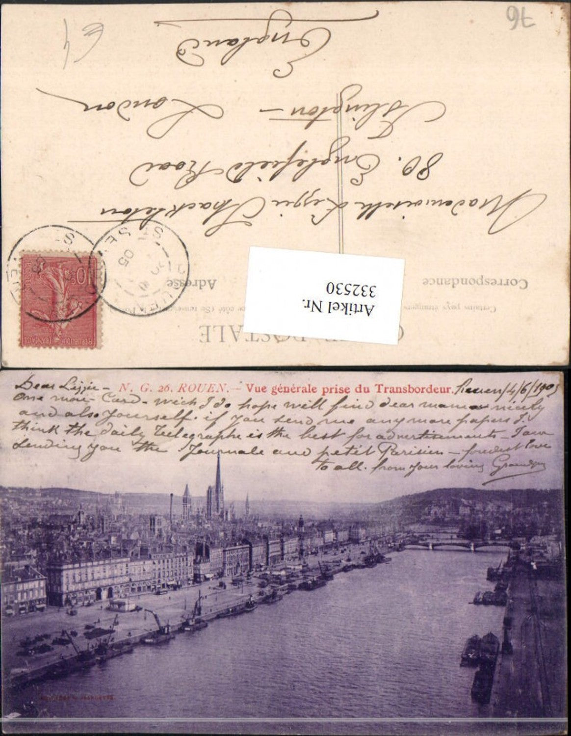 332530,Haute-Normandie Seine-Maritime Rouen Vue generale prise du Transbordeur Totale
