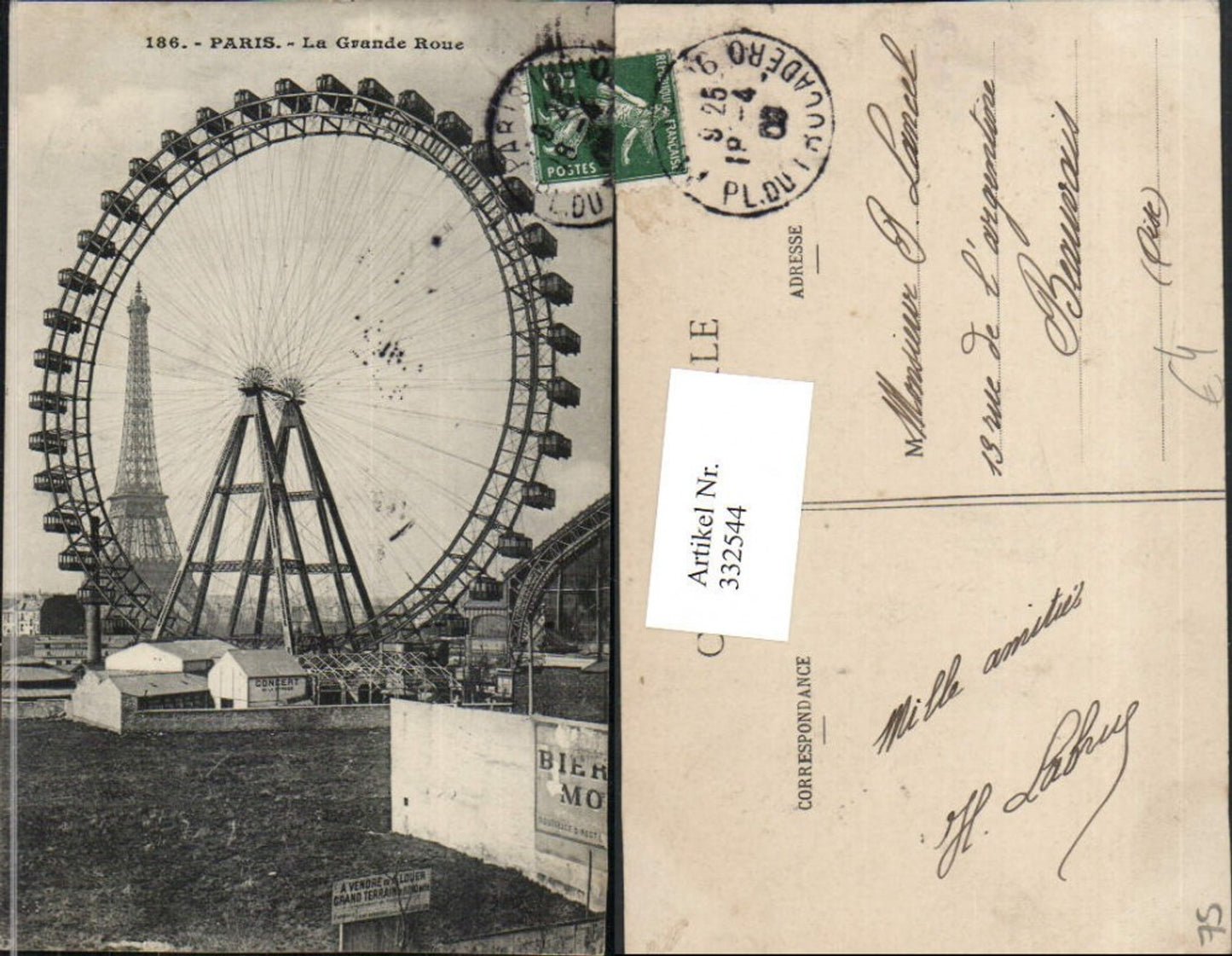 332544,Ile-de-France Paris Le Grande Roue Riesenrad Eiffelturm