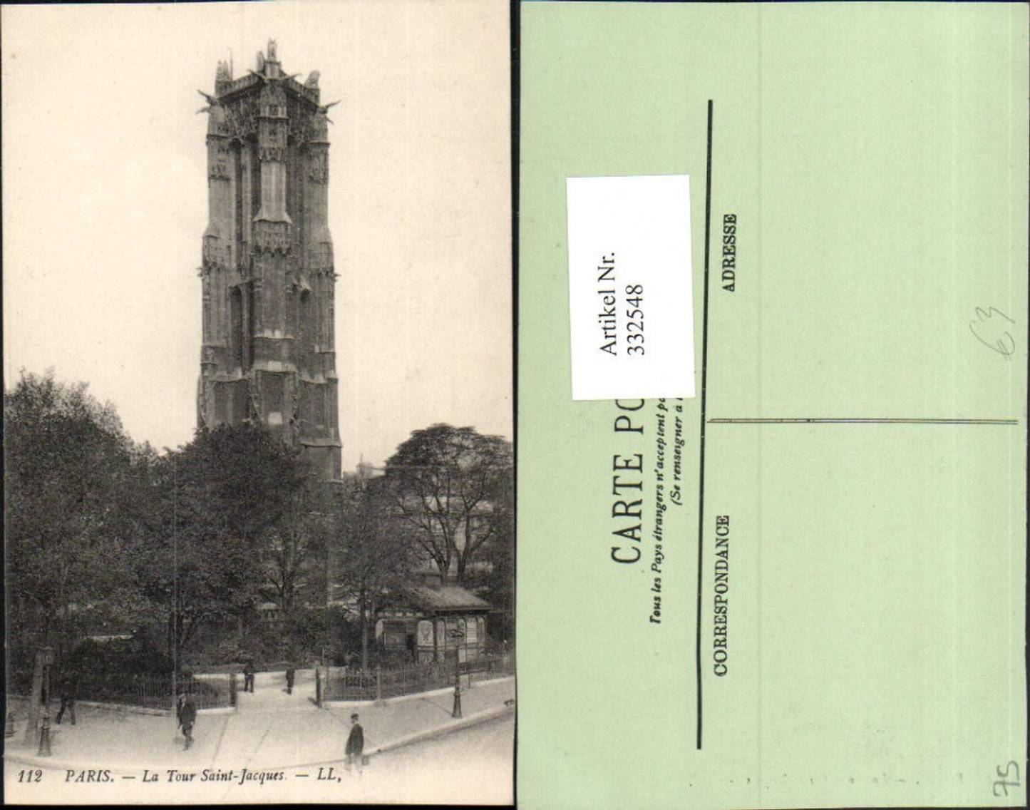 332548,Ile-de-France Paris La Tour Saint-Jacques Turm