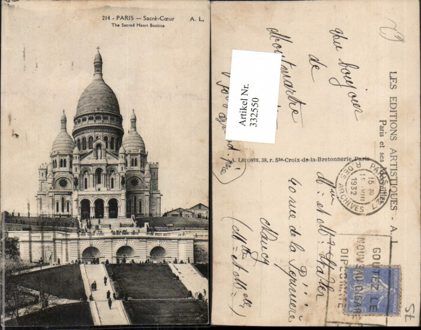 332550,Ile-de-France Paris Sacre-Coeur The Sacred Heart Basilica Kirche