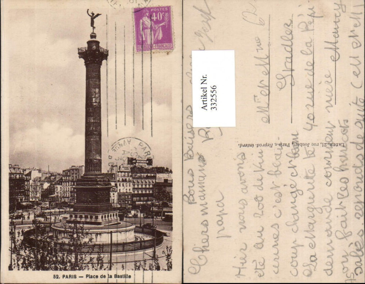 332556,Ile-de-France Paris Place de la Bastille Säule