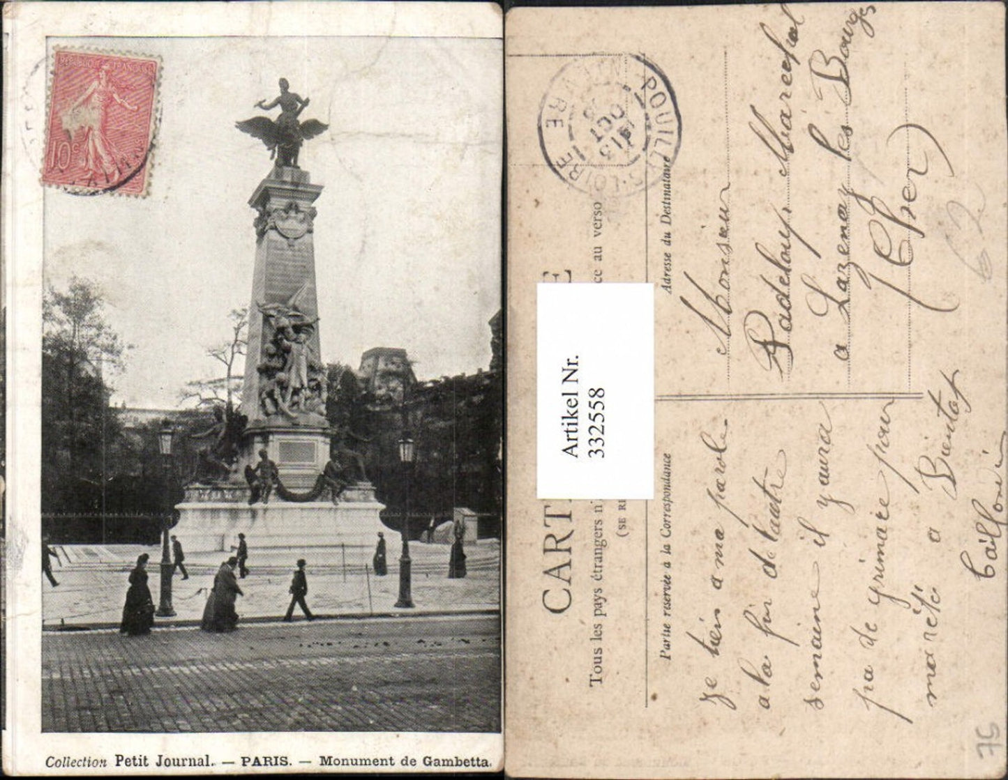 332558,Ile-de-France Paris Monument de Gambetta Denkmal