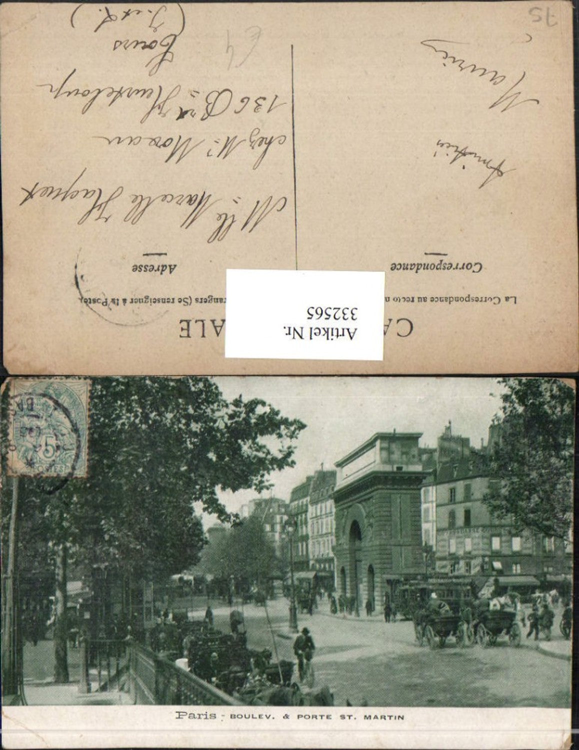 332565,Ile-de-France Paris Boulevard Porte St. Martin Kutschen