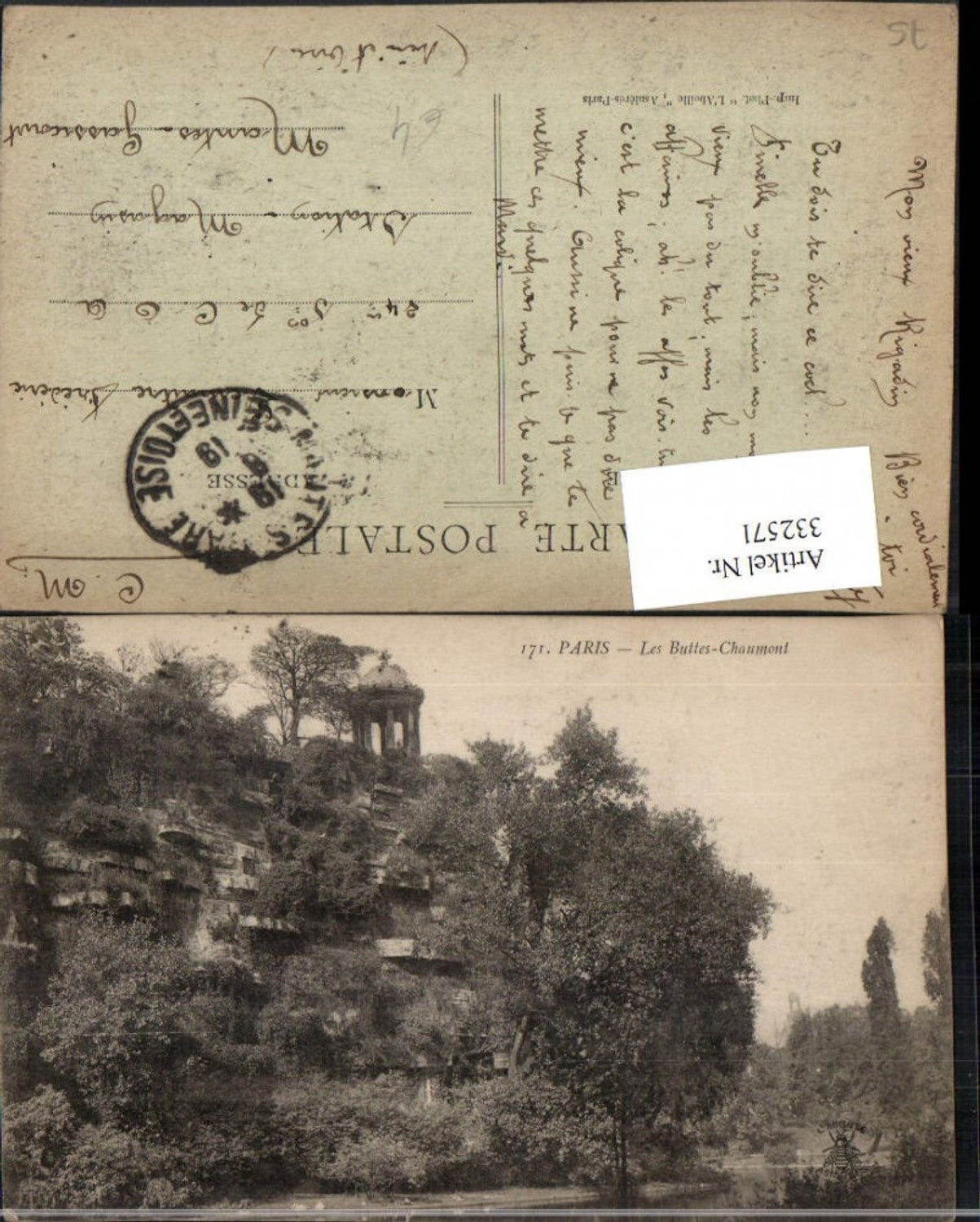 332571,Ile-de-France Paris Les Buttes-Chaumont Tempel Klippe