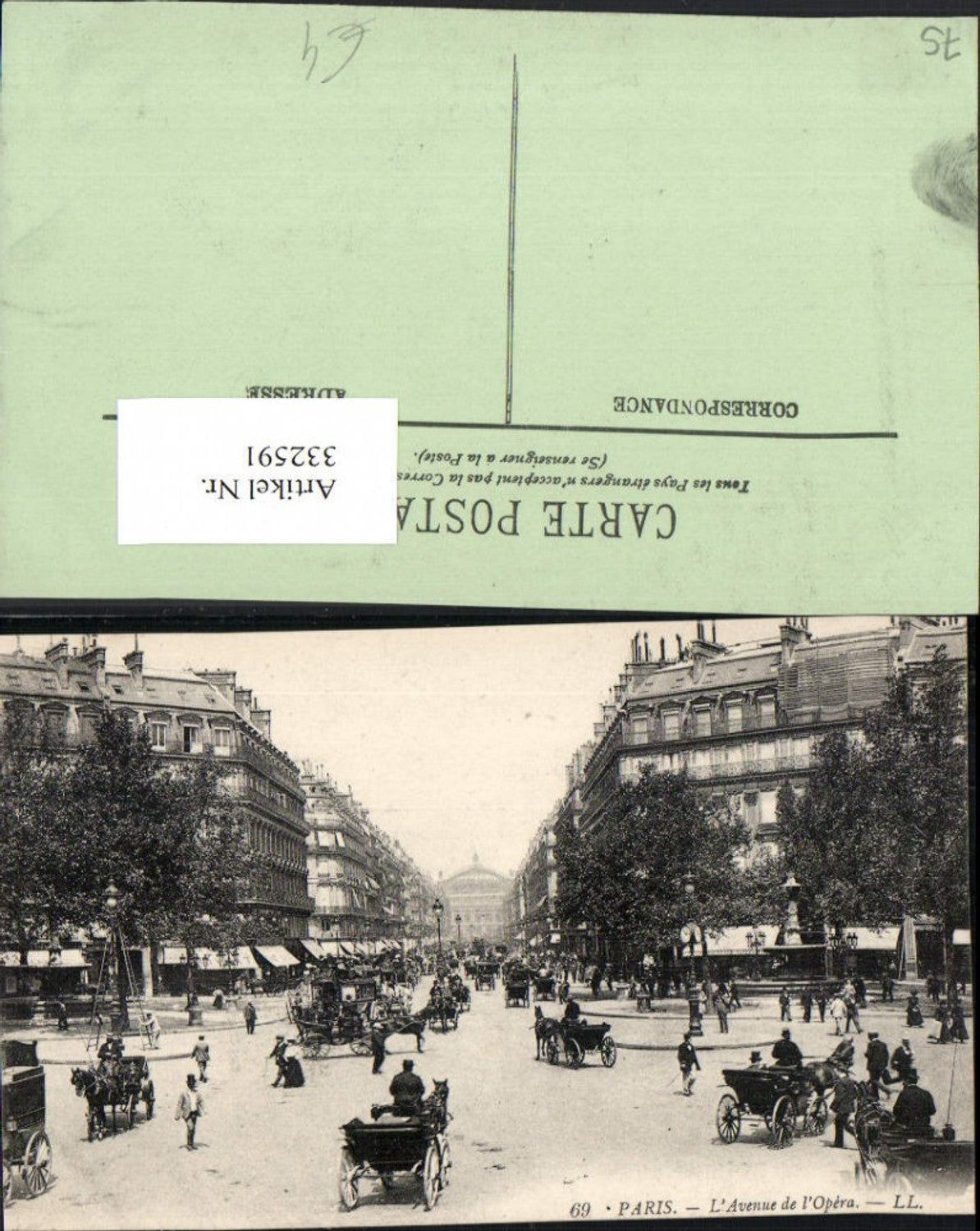 332591,Ile-de-France Paris L'Avenue de l'Opera Straßenansicht Kutschen